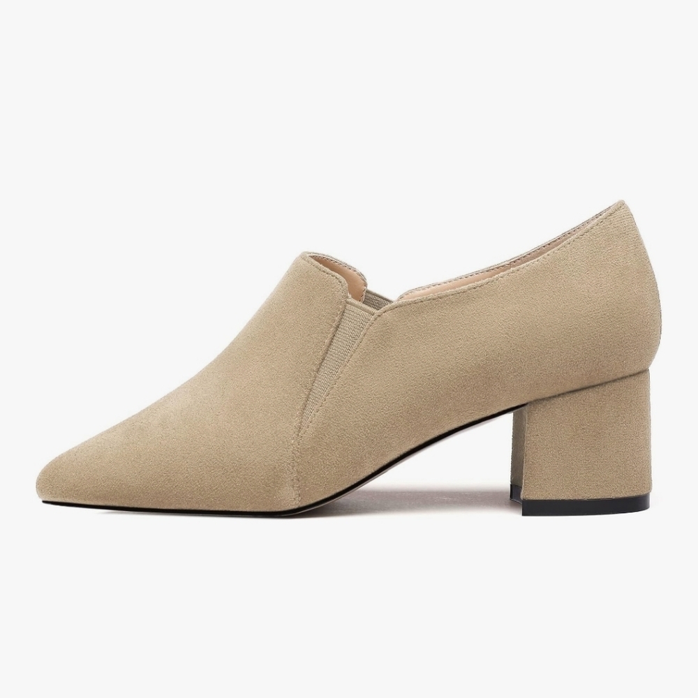 ELDOF Tan Women's Block Heel Shoes - Picture 6 of 8